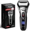 PRITECH Electric Razor for Men, Waterproof Foil Electric Shavers with Beard Trimmer, Cordless Rechargeable Razor for Shaving Face, LED Display Wet Dry Use view 1