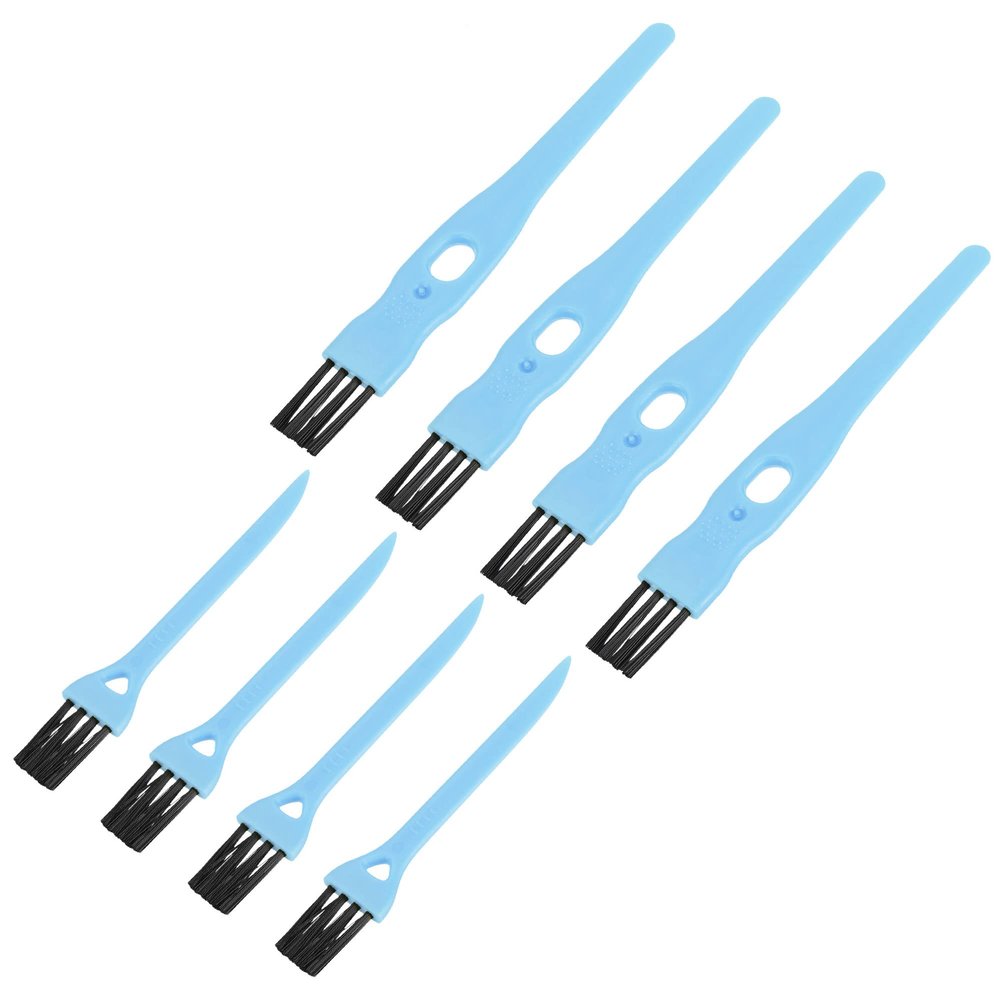 MECCANIXITY Shaver Brush Cleaning Tools with Blue Handle Black Nylon Bristles 2 Sizes for Keyboard, Window Track, Vent Outlet, Home, Office, 8 Pack