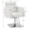 BarberPub Classic Salon Chair for Hair Stylist,Hydraulic Barber Styling Chair,Beauty Salon Spa Equipment 8818 (White) view 3
