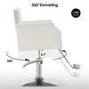 BarberPub Classic Salon Chair for Hair Stylist,Hydraulic Barber Styling Chair,Beauty Salon Spa Equipment 8818 (White) view 4