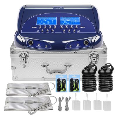 VnioLife Dual Ionic Detox Foot Bath Machine Upgrade Ion Foot Detox Machine Detox Foot Spa Detoxification Machine Digital LCD Display with 2 Arrays 2 Waist Belts