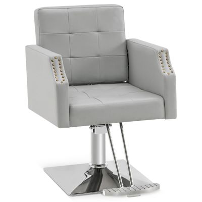 BarberPub Classic Salon Chair for Hair Stylist,Hydraulic Barber Styling Chair,Beauty Salon Spa Equipment 8818 (Grey)
