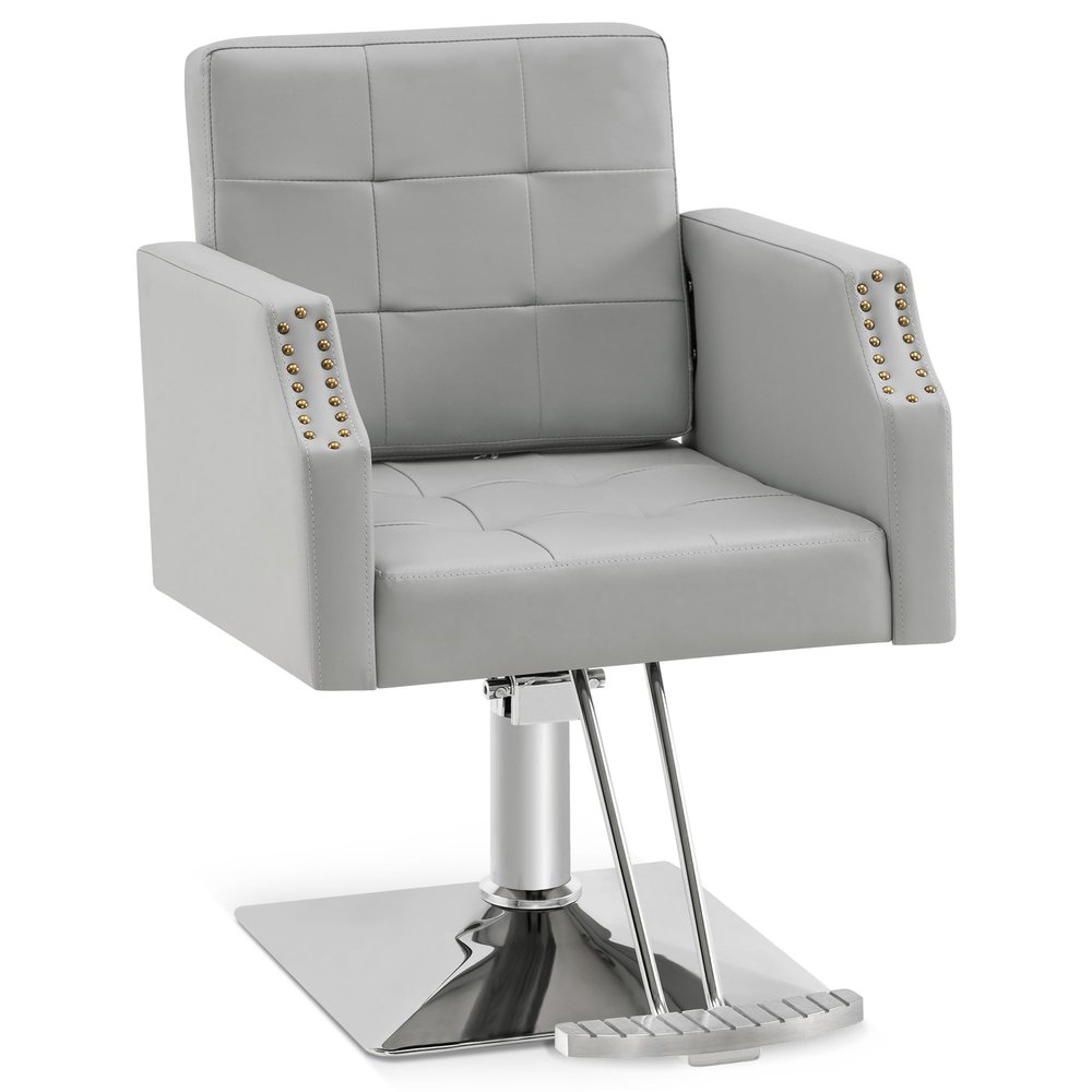BarberPub Classic Salon Chair for Hair Stylist,Hydraulic Barber Styling Chair,Beauty Salon Spa Equipment 8818 (Grey)