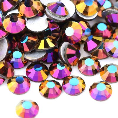 Dowarm 1440 Pieces SS16 Flatback Rhinestones, 4MM Flatback Crystal for Crafts, Nails, Dance Costumes - Non Hotfix (Metallic Rainbow AB)