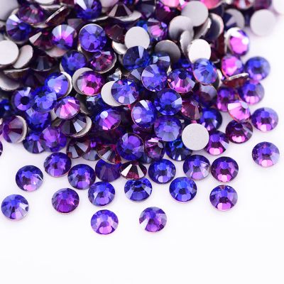 Dowarm 1440 SS10 Flatback Rhinestones, 2.8MM Non Hotfix Rhinestones for Crafts, Dance Costumes (Purple Velvet)