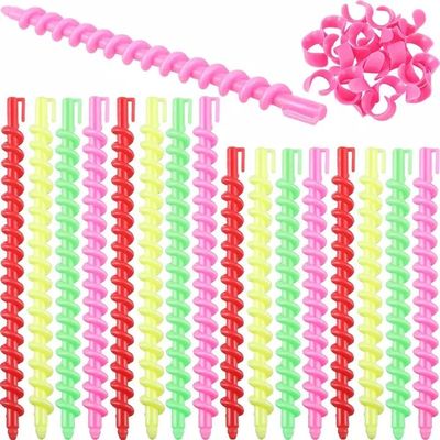 Spiral Hair Perm Rods 60pcs Heatless Spiral Perm Rods with 5 Satin Scrunchies Comes in Bright Colors Spiral Perm Rods for All Hair Length
