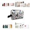 TropicalLife NIXUX Cosmetic Bag for Women Paris Tower and Cat Patterns Make up Bag Travel Waterproof Toiletry Bag Zipper Portable Small Pencil Brushes Bag with Handle Strap view 4