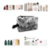 TropicalLife NIXUX Cosmetic Bag for Women Gray Camouflage Pattern Make up Bag Travel Waterproof Toiletry Bag Zipper Portable Small Pencil Brushes Bag with Handle Strap view 4