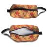 TropicalLife NIXUX Cosmetic Bag for Women Oriental Japanese Style Maple Leaf Make up Bag Travel Waterproof Toiletry Bag Zipper Portable Small Pencil Brushes Bag with Handle Strap view 3