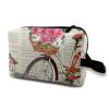 TropicalLife NIXUX Cosmetic Bag for Women Paris Vintage Posters Make up Bag Travel Waterproof Toiletry Bag Zipper Portable Small Pencil Brushes Bag with Handle Strap view 1