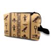 TropicalLife NIXUX Cosmetic Bag for Women Ancient Egyptian Symbols Make up Bag Travel Waterproof Toiletry Bag Zipper Portable Small Pencil Brushes Bag with Handle Strap view 1