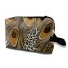 TropicalLife NIXUX Cosmetic Bag for Women Peacock Feather Pattern Make up Bag Travel Waterproof Toiletry Bag Zipper Portable Small Pencil Brushes Bag with Handle Strap view 1