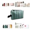 TropicalLife NIXUX Cosmetic Bag for Women Oriental Style Bamboo Forest Pattern Make up Bag Travel Waterproof Toiletry Bag Zipper Portable Small Pencil Brushes Bag with Handle Strap view 4