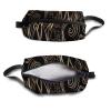 TropicalLife NIXUX Cosmetic Bag for Women Golden Lotus Make up Bag Travel Waterproof Toiletry Bag Zipper Portable Small Pencil Brushes Bag with Handle Strap view 3