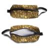 TropicalLife NIXUX Cosmetic Bag for Women The Stars Are Shining In Gold Make up Bag Travel Waterproof Toiletry Bag Zipper Portable Small Pencil Brushes Bag with Handle Strap view 3