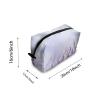 TropicalLife NIXUX Cosmetic Bag for Women Lavender Pattern Make up Bag Travel Waterproof Toiletry Bag Zipper Portable Small Pencil Brushes Bag with Handle Strap view 2