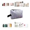 TropicalLife NIXUX Cosmetic Bag for Women Lavender Pattern Make up Bag Travel Waterproof Toiletry Bag Zipper Portable Small Pencil Brushes Bag with Handle Strap view 4