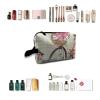 TropicalLife NIXUX Cosmetic Bag for Women Paris Vintage Background Make up Bag Travel Waterproof Toiletry Bag Zipper Portable Small Pencil Brushes Bag with Handle Strap view 4