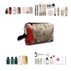 TropicalLife NIXUX Cosmetic Bag for Women Vintage Paris and Beauty Make up Bag Travel Waterproof Toiletry Bag Zipper Portable Small Pencil Brushes Bag with Handle Strap view 4