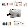 TropicalLife NIXUX Cosmetic Bag for Women Vintage Flowers Make up Bag Travel Waterproof Toiletry Bag Zipper Portable Small Pencil Brushes Bag with Handle Strap view 4