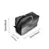 TropicalLife NIXUX Cosmetic Bag for Women Abstract Line Pattern Make up Bag Travel Waterproof Toiletry Bag Zipper Portable Small Pencil Brushes Bag with Handle Strap view 2
