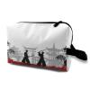 TropicalLife NIXUX Cosmetic Bag for Women Japanese Fighting Samurai Make up Bag Travel Waterproof Toiletry Bag Zipper Portable Small Pencil Brushes Bag with Handle Strap view 1