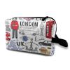 TropicalLife NIXUX Cosmetic Bag for Women Red British Telephone Box Pattern Make up Bag Travel Waterproof Toiletry Bag Zipper Portable Small Pencil Brushes Bag with Handle Strap view 1