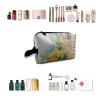 TropicalLife NIXUX Cosmetic Bag for Women The House In The Garden Make up Bag Travel Waterproof Toiletry Bag Zipper Portable Small Pencil Brushes Bag with Handle Strap view 4