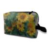 TropicalLife NIXUX Cosmetic Bag for Women Sunflowers In A Vase Make up Bag Travel Waterproof Toiletry Bag Zipper Portable Small Pencil Brushes Bag with Handle Strap view 1