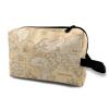 TropicalLife NIXUX Cosmetic Bag for Women Vintage Nautical Map Make up Bag Travel Waterproof Toiletry Bag Zipper Portable Small Pencil Brushes Bag with Handle Strap view 1