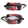 TropicalLife NIXUX Cosmetic Bag for Women Vintage Flower Pattern Make up Bag Travel Waterproof Toiletry Bag Zipper Portable Small Pencil Brushes Bag with Handle Strap view 3