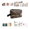 TropicalLife NIXUX Cosmetic Bag for Women Library Pattern Make up Bag Travel Waterproof Toiletry Bag Zipper Portable Small Pencil Brushes Bag with Handle Strap view 4
