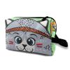 TropicalLife NIXUX Cosmetic Bag for Women Lovely Cat Print Make up Bag Travel Waterproof Toiletry Bag Zipper Portable Small Pencil Brushes Bag with Handle Strap view 1