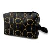 TropicalLife NIXUX Cosmetic Bag for Women Elegant Geometry Print Make up Bag Travel Waterproof Toiletry Bag Zipper Portable Small Pencil Brushes Bag with Handle Strap view 1