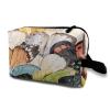 TropicalLife NIXUX Cosmetic Bag for Women Watercolor Abstract Butterfly Make up Bag Travel Waterproof Toiletry Bag Zipper Portable Small Pencil Brushes Bag with Handle Strap view 1