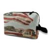 TropicalLife NIXUX Cosmetic Bag for Women Old American Trucks Make up Bag Travel Waterproof Toiletry Bag Zipper Portable Small Pencil Brushes Bag with Handle Strap view 1