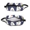 TropicalLife NIXUX Cosmetic Bag for Women Interesting Ghost Pattern Make up Bag Travel Waterproof Toiletry Bag Zipper Portable Small Pencil Brushes Bag with Handle Strap view 3