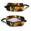 TropicalLife NIXUX Cosmetic Bag for Women Butterflies Are on Sunflowers Make up Bag Travel Waterproof Toiletry Bag Zipper Portable Small Pencil Brushes Bag with Handle Strap view 3