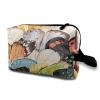 TropicalLife NIXUX Cosmetic Bag for Women Butterfly oil Painting Make up Bag Travel Waterproof Toiletry Bag Zipper Portable Small Pencil Brushes Bag with Handle Strap view 1