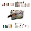 TropicalLife NIXUX Cosmetic Bag for Women Butterfly oil Painting Make up Bag Travel Waterproof Toiletry Bag Zipper Portable Small Pencil Brushes Bag with Handle Strap view 4