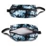 TropicalLife NIXUX Cosmetic Bag for Women Abstract Tie Dye Print Make up Bag Travel Waterproof Toiletry Bag Zipper Portable Small Pencil Brushes Bag with Handle Strap view 3