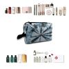 TropicalLife NIXUX Cosmetic Bag for Women Abstract Tie Dye Print Make up Bag Travel Waterproof Toiletry Bag Zipper Portable Small Pencil Brushes Bag with Handle Strap view 4