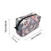 TropicalLife NIXUX Cosmetic Bag for Women Repeated Flowers and Patterns Make up Bag Travel Waterproof Toiletry Bag Zipper Portable Small Pencil Brushes Bag with Handle Strap view 2