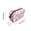 TropicalLife NIXUX Cosmetic Bag for Women Japanese Cherry Blossoms Make up Bag Travel Waterproof Toiletry Bag Zipper Portable Small Pencil Brushes Bag with Handle Strap view 2