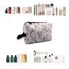 TropicalLife NIXUX Cosmetic Bag for Women Japanese Cherry Blossoms Make up Bag Travel Waterproof Toiletry Bag Zipper Portable Small Pencil Brushes Bag with Handle Strap view 4
