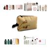 TropicalLife NIXUX Cosmetic Bag for Women Lotus and Dragonflies Make up Bag Travel Waterproof Toiletry Bag Zipper Portable Small Pencil Brushes Bag with Handle Strap view 4
