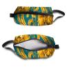 TropicalLife NIXUX Cosmetic Bag for Women Golden Lion Pattern Make up Bag Travel Waterproof Toiletry Bag Zipper Portable Small Pencil Brushes Bag with Handle Strap view 3