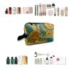 TropicalLife NIXUX Cosmetic Bag for Women Golden Lion Pattern Make up Bag Travel Waterproof Toiletry Bag Zipper Portable Small Pencil Brushes Bag with Handle Strap view 4