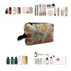 TropicalLife NIXUX Cosmetic Bag for Women Vintage Paris Symbol Make up Bag Travel Waterproof Toiletry Bag Zipper Portable Small Pencil Brushes Bag with Handle Strap view 4