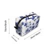 TropicalLife NIXUX Cosmetic Bag for Women Watercolor Cherry Blossoms Make up Bag Travel Waterproof Toiletry Bag Zipper Portable Small Pencil Brushes Bag with Handle Strap view 2
